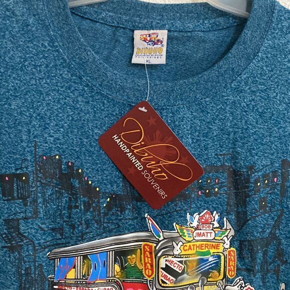 DIBUHO Men’s T Shirt with Hand-painted Jeepney  Print Size XL. NWT - Picture 5 of 5